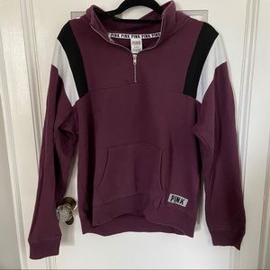 Pink half zip sweatshirt